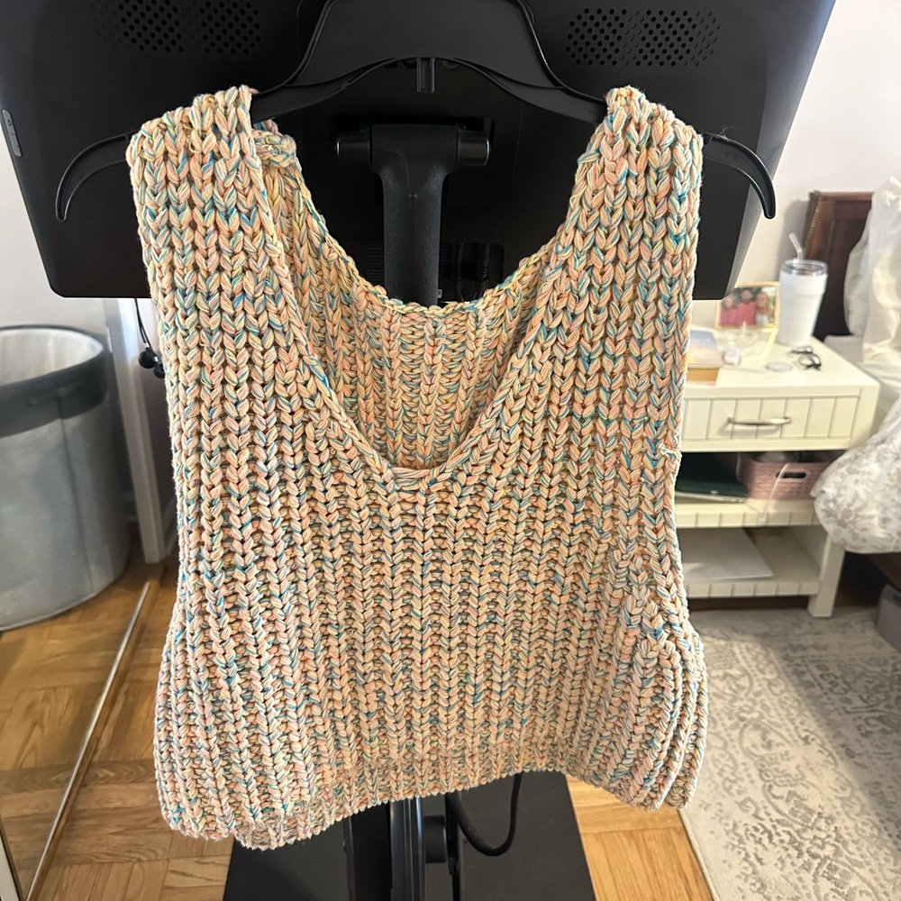 Free people multi colored knit vest